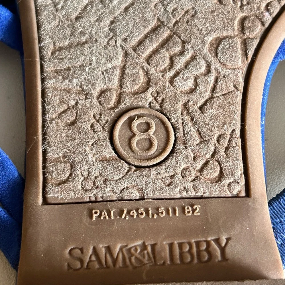 Sam & Libby Royal Blue Suede Sandals - Picture 9 of 9